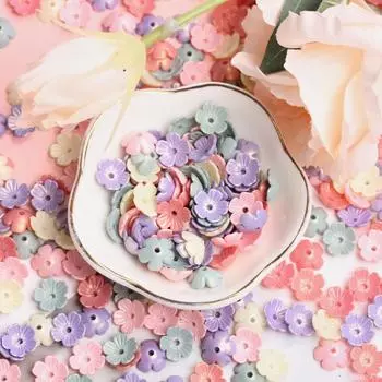 Цветные бусины модные акриловые 10,5 мм пятилепестковые цветы материалы для рукоделия аксессуары бусины 400pcs разноцветный