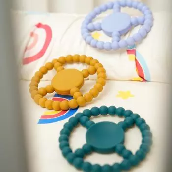 Цветные детские 1 шт. детские силиконовые прорезыватели для зубов, игрушки BPA Free, силиконовое кольцо для прорезывания зубов для новорожденных, мультяшная сенсорная игрушка для моляров, подарок на детский праздник