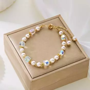 Цветные хрустальные бусины, бисерный жемчужный браслет для свадебной вечеринки, браслет в стиле бохо для женщин, ювелирные изделия, модный подарок