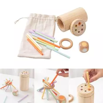 Цветные игровые палочки Настольные игрушки Игровой набор Деревянные игрушки Обучающие настольные игры Игрушки Обучающие палочки Игра Забавные палочки для сбора