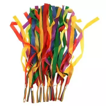 Цветные игрушки с лентой, гимнастические ленты, художественная гимнастика, Радужный стример, принадлежности для фитнеса 12Pcs