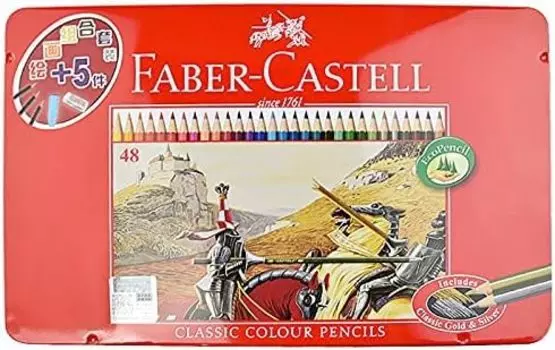 Цветные карандаши 48 цветов, красная банка FC115848ffa Faber-Castell на масляной основе [Товар]