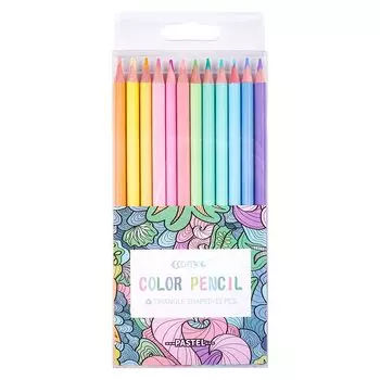 Цветные карандаши ECOTREE Macaron Soften Wood Pastel Colors для взрослых и детей 12 шт.