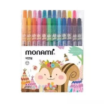 Цветные карандаши Monami Plastic Twist Up Crayons, набор разных цветов 24 ручки Twistables