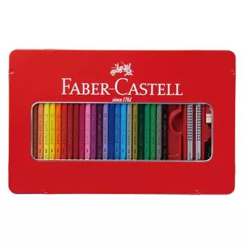 цветные карандаши плоские баночки 48 цветов набор Faber-Castell на масляной основе TFC-CP/48C