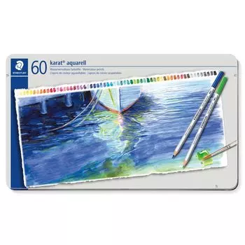 Цветные карандаши Staedtler 60 цветов Акварельные карандаши Karato Aquarelle 125 M60