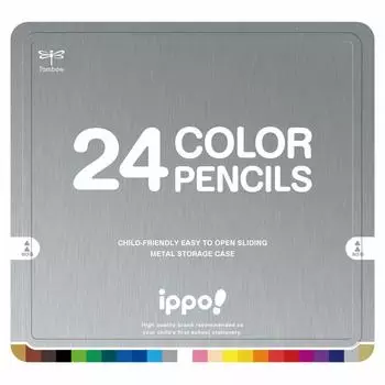 Цветные карандаши Tombow 12 цветов для учеников начальной школы Натуральный серебристый ippo! (Раздвижная банка) CL-РНКАН0424С