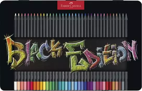 Цветные карандаши в черной банке Faber-Castell Edition, упаковка 12 шт., упаковка 36 шт.