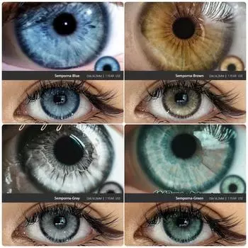 Цветные контактные линзы AMARA для глаз, 2 шт., линзы зеленого цвета, красивые контактные линзы для ежегодного макияжа для учеников, косметические контактные линзы, синие линзы