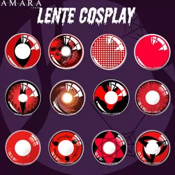 Цветные контактные линзы AMARA для глаз, 2 шт., цветные линзы для косплея в стиле аниме, красные контактные линзы для Хэллоуина, косметический макияж