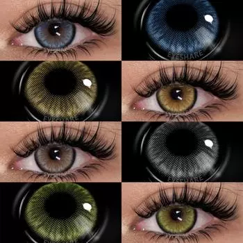 Цветные контактные линзы AMARA для глаз Серые линзы Синие линзы Зеленые зрачки Разноцветные фиолетовые линзы