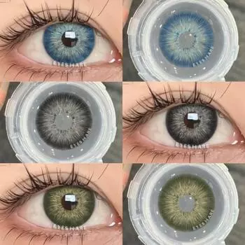 Цветные контактные линзы для глаз 1 пара Натуральные синие контактные линзы Коричневые линзы Красивые зрачки Ежегодные серые зрачки