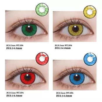 Цветные контактные линзы для косплея, 2 шт., серия Demon с футляром для ежегодного использования