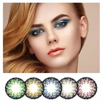 Цветные контактные линзы для любителей косметики для глаз синий