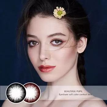 Цветные контактные линзы EYESHARE, 1 пара натуральных мягких цветных контактов, красивый косметический макияж для глаз, контактные линзы