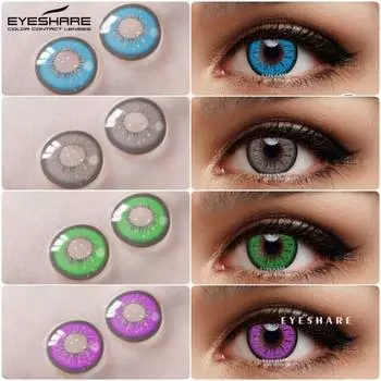 Цветные контактные линзы Eyeshare для косплея на Хэллоуин, контактные линзы для глаз, 2 пары в год 0