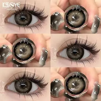 14,5 мм цветные контактные линзы MillCreek для ежегодного использования, натуральный комфорт с раствором коричневого/серого цвета, большие глаза, для студентов, для женщин, аксессуары для макияжа -3.50 коричневый