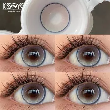 Контактные линзы MillCreek Color с классом 2 шт., синие, фиолетовые, годового использования, 14,2 мм, мягкие линзы для глаз с бесплатными подарками, женские, студенческие, аниме, натуральные контактные линзы 0 синий