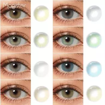 Цветные контактные линзы Magister для глаз Натуральные цветные линзы для глаз Серые линзы Красота Зрачки Контактные линзы для глаз Косметика Цветные линзы S2-1