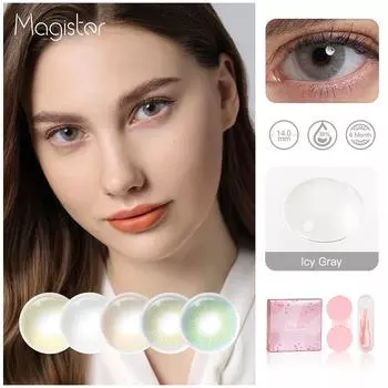 Цветные контактные линзы Magister для глаз Натуральные цветные линзы для глаз Серые линзы Красота Зрачки Контактные линзы для глаз Косметика Цветные линзы MCS2-1
