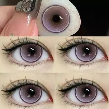 Цветные контактные линзы Mill Creek 14,2 мм с яркими оттенками Стиль Натуральные Ежедневные контакты для использования в течение 12 месяцев Коричневый Синий Фиолетовый WT:40% 0 фиолетовый