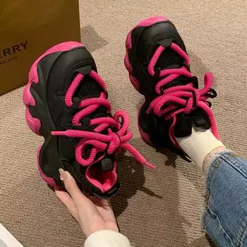 Цветные кроссовки на платформе для женщин 2024 года, новые спортивные повседневные женские туфли на шнуровке, черные теннисные туфли для женщин Zapatillas Mujer 35 бежевый