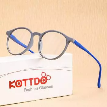 Цветные круглые женские очки для чтения, компьютерные, анти-синий свет, мужские, пресбиопия, дальнозоркость, прозрачные линзы, очки для чтения +1.0 синий