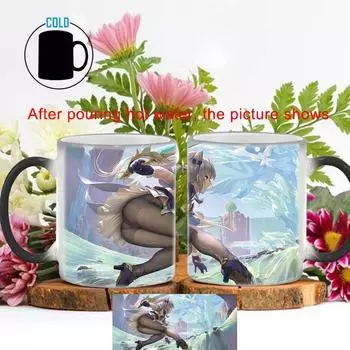 Цветные кружки для кофе BSKT-198 Кружка Sexy Samurai обесцвечивание кофейных чашек Чашки Сублимационные стаканы Посуда для напитков Керамика на заказ 301-400ml