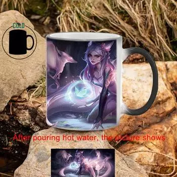 Цветные кружки, кружка Purple Fox Goddess BSKT-067, оригинальные кружки, обесцвечивание кофейных чашек, персонализированные подарки, заготовки для сублимационной печати 350ml