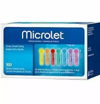 Цветные ланцеты Microlet 100 с силиконовым покрытием
