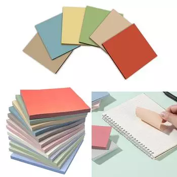 Цветные липкие заметки, пустой липкий блокнот, карманный блокнот 3x3 дюйма, самоклеящаяся бумага для заметок, 50 листов/блокнот 1