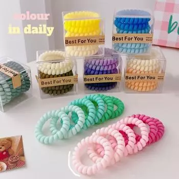 Цветные матовые кольца для волос из телефонной проволоки, простая завязка на голову, аксессуары для волос, высокоэластичная прочная веревка для волос