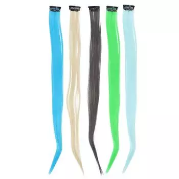 Цветные накладные волосы Clipin Highlight Синтетические накладные волосы для вечеринок Beige Beige