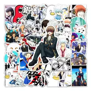 Цветные наклейки GINTAMA, 50 листов. (не повторяется), водостойкий и солнцезащитный крем.