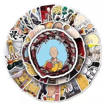 Цветные наклейки ONE PUNCH MAN, 57 листов (не повторяется), водостойкий и солнцезащитный крем.