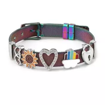 Цветные облачные парчовые бусины-шармы, подходящие для европейского стиля, модные браслеты из нержавеющей стали для женщин, ювелирные изделия, подарок