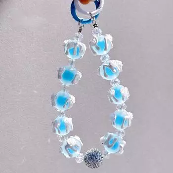 Цветные окрашенные бусины для телефона, милые полупрозрачные цветные бусины, брелок, подвеска, ремешок на запястье, чехол для наушников, подвеска, украшение на сумку розовый