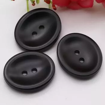 Цветные овальные матовые пуговицы Тренчкот Толстое пальто Одежда Кашемир Двусторонние нейлоновые пуговицы для пальто Length 15mm * Black * Oval * Plus