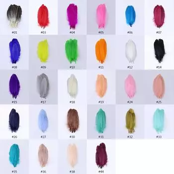 Цветные перья, твердые плавающие гусиные перья, серьги «сделай сам», ожерелье, перо, куриное перо, 100 шт. 100pcs