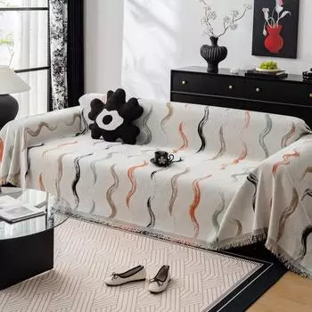 Цветные полосатые полотенца для дивана из шенилла для гостиной, чехол для дивана, одеяло, защитное покрытие для мебели для домашних животных, кошек на все сезоны 180x130cm