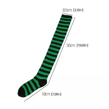 Цветные полосатые рождественские чулки выше колена женские теплые носки сексуальные тонкие длинные носки черно-белые полосатые чулочно-носочные изделия