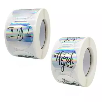 «Цветные радужные лазерные благодарственные наклейки для конвертов и подарков» K-44-25