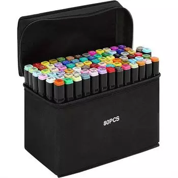 Цветные ручки 80 цветов Спиртовые ручки Спиртовые маркеры Граффити-ручки Цветные маркеры с черной сумкой
