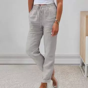 Цветные спортивные штаны свободного покроя с эластичной резинкой на талии, регулируемые брюки для тренировок с завязками и карманами 3XL серый