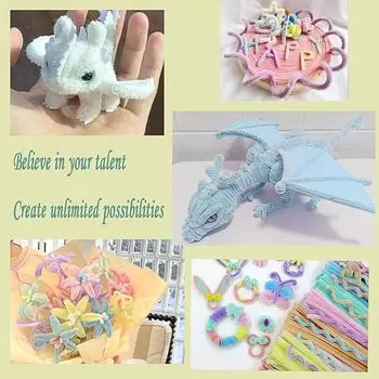 Цветные стебли цветов из синели, трубочки, макаруны, цветная витая палочка, складная палочка, детские развивающие игрушки, сделанные своими руками