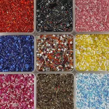 Цветные стеклянные трубчатые рисовые бусины для самостоятельного изготовления украшений и аксессуаров для одежды 10g pack (approx. 350 beads) маджента