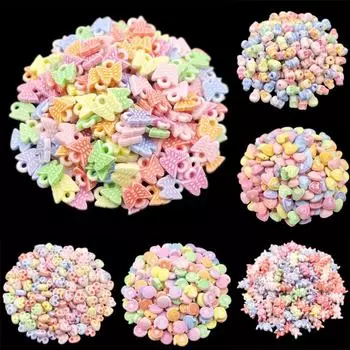 Цветные свободные бусины оптом Сердце Бабочка Кролик Раковина Скелет 40 шт. Подвеска DIY Поделки для изготовления ювелирных изделий Ожерелье Браслет бусины 8mm Style 4