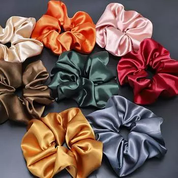 Цветные тканевые ленты для толстого кишечника, однотонные яркие шелковые резиновые повязки на голову, веревка для головы, аксессуары для волос, атласное кольцо для волос 15*6cm фиолетовый