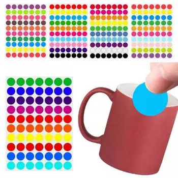 Цветные точечные наклейки, самоклеящиеся, сильная липкость, водонепроницаемые, широко используемые круглые наклейки «сделай сам», этикетки D