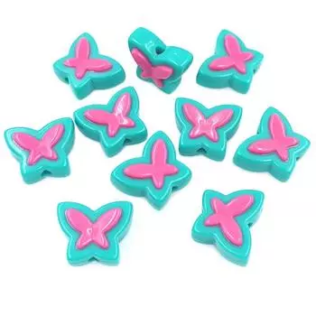 Цветные трехмерные ювелирные аксессуары бабочка рассеивающиеся бусины модные креативные кулоны ожерелье изготовление 10 шт акрил для браслета бусины зелёный